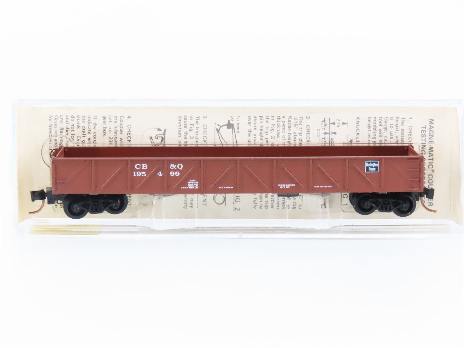 N Scale Kadee Micro-Trains MTL 60020 CB&Q Burlington Route 50' Gondola #195499