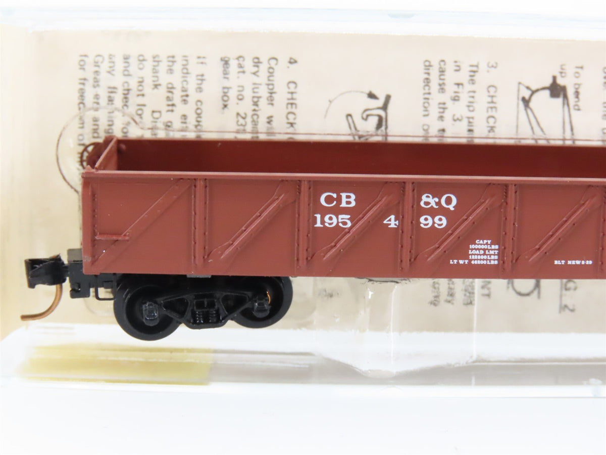 N Scale Kadee Micro-Trains MTL 60020 CB&amp;Q Burlington Route 50&#39; Gondola #195499