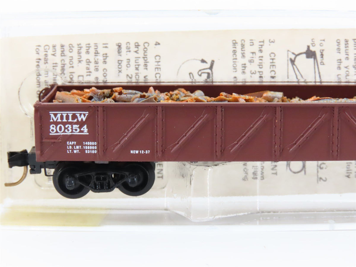 N Kadee Micro-Trains MTL 60010 CMSTP&amp;P MILW Milwaukee 50&#39; Gondola #80354 w/ Load