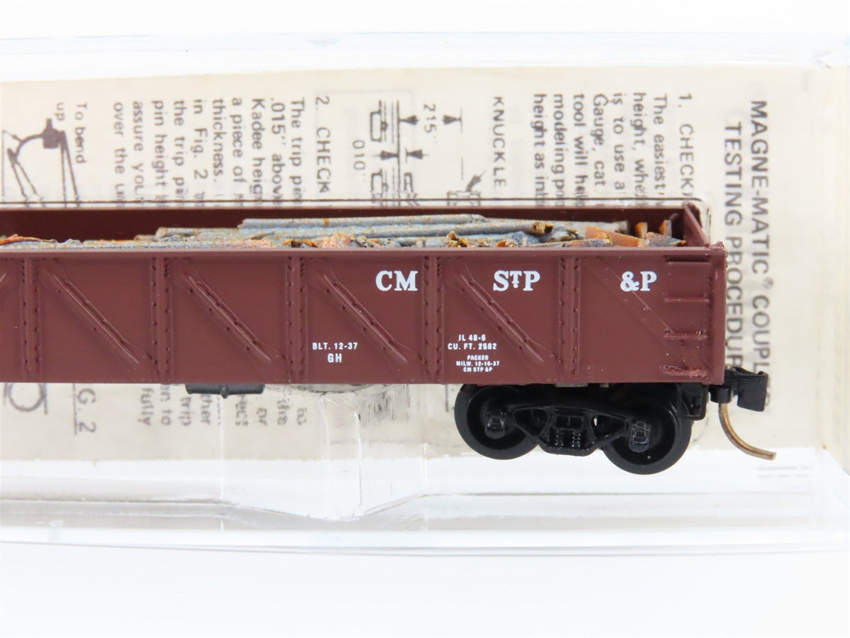 N Kadee Micro-Trains MTL 60010 CMSTP&amp;P MILW Milwaukee 50&#39; Gondola #80354 w/ Load