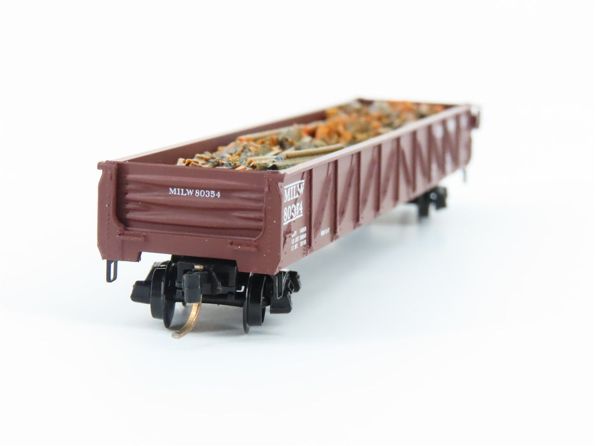 N Kadee Micro-Trains MTL 60010 CMSTP&amp;P MILW Milwaukee 50&#39; Gondola #80354 w/ Load