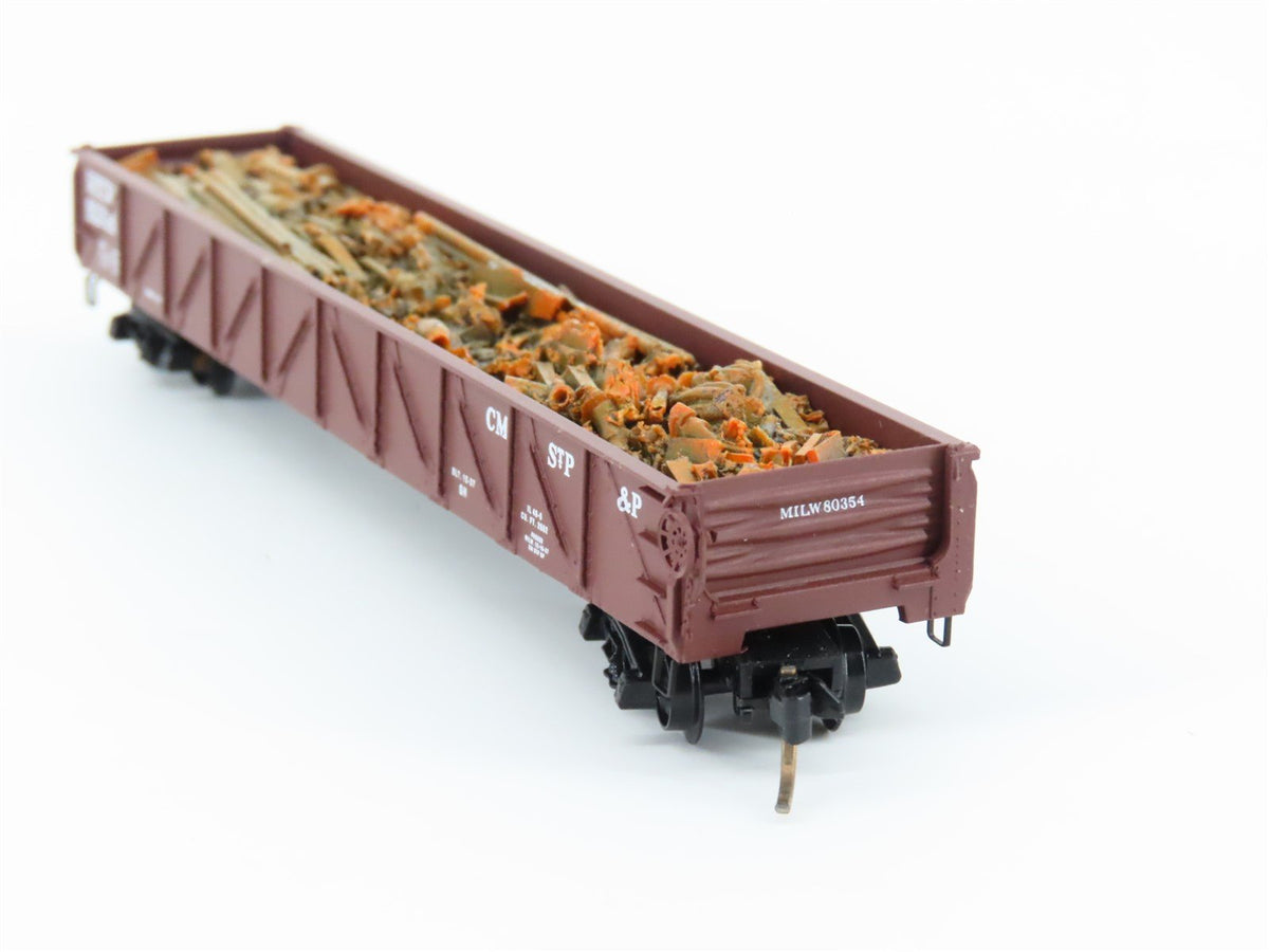 N Kadee Micro-Trains MTL 60010 CMSTP&amp;P MILW Milwaukee 50&#39; Gondola #80354 w/ Load