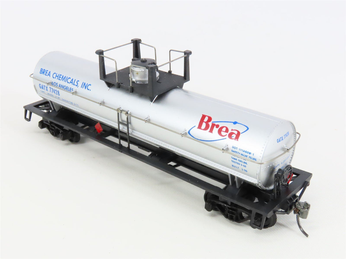 HO Scale Bev-Bel 2255 GATX Brea Chemicals 42&#39; Single Dome Tankcar #77428