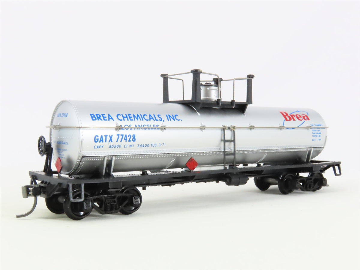 HO Scale Bev-Bel 2255 GATX Brea Chemicals 42&#39; Single Dome Tankcar #77428