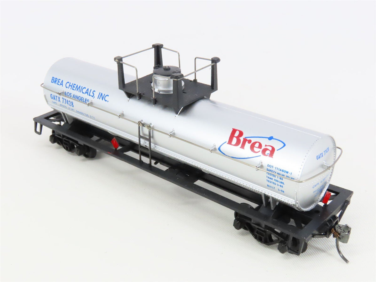 HO Scale Bev-Bel 2255 GATX Brea Chemicals 42&#39; Single Dome Tankcar #77428