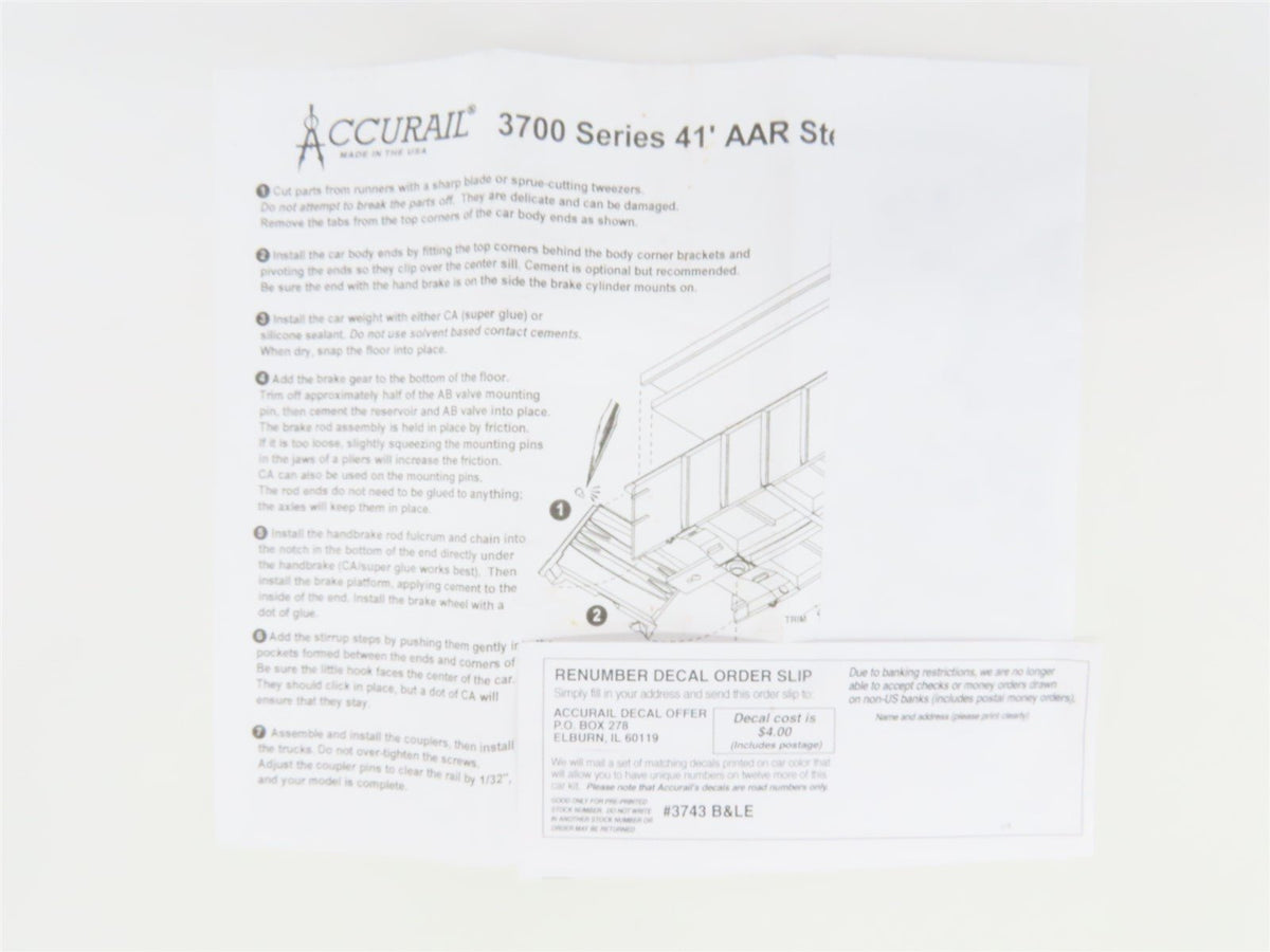 HO Accurail 3743 BLE Bessemer Lake Erie 41&#39; Gondola Car #34857 w/ Custom Load