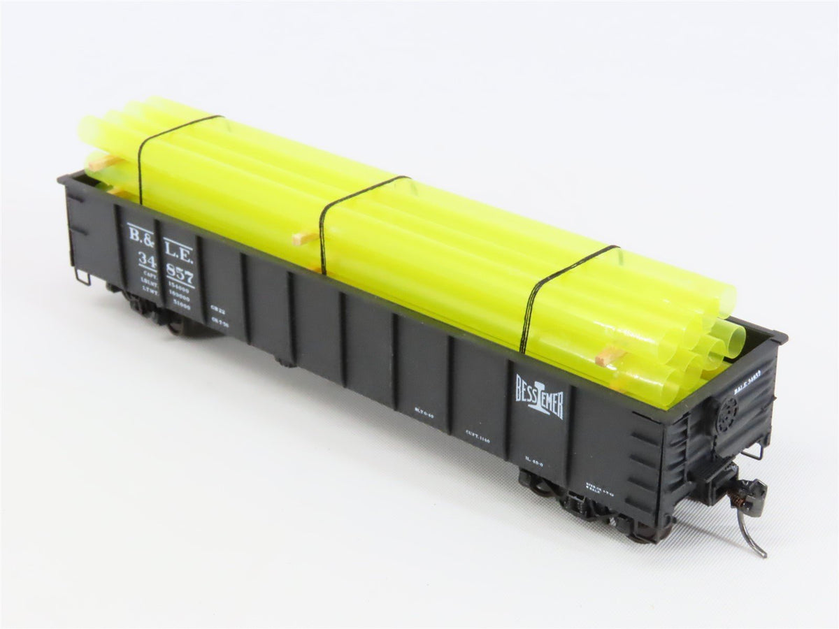 HO Accurail 3743 BLE Bessemer Lake Erie 41&#39; Gondola Car #34857 w/ Custom Load