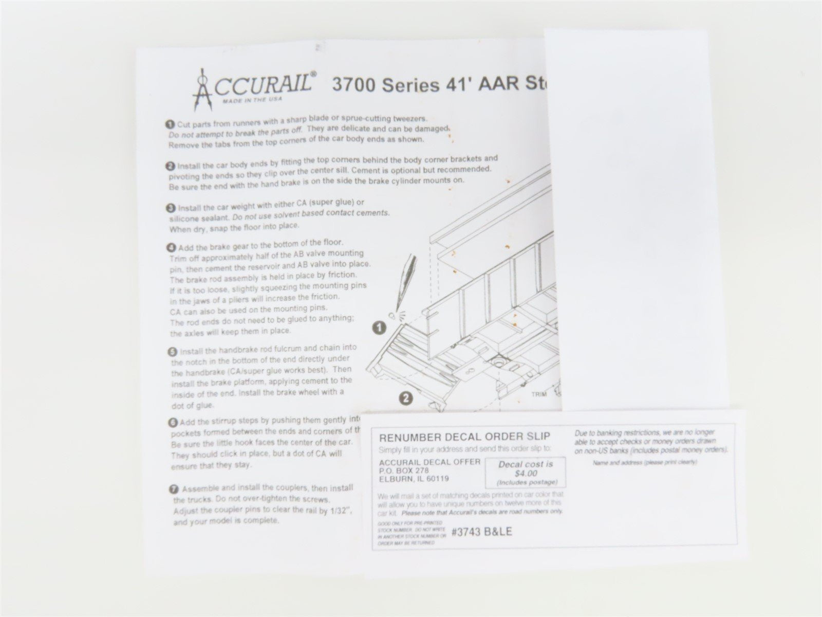 HO Accurail 3743 BLE Bessemer Lake Erie 41' Gondola Car #34857 w/ Custom Load