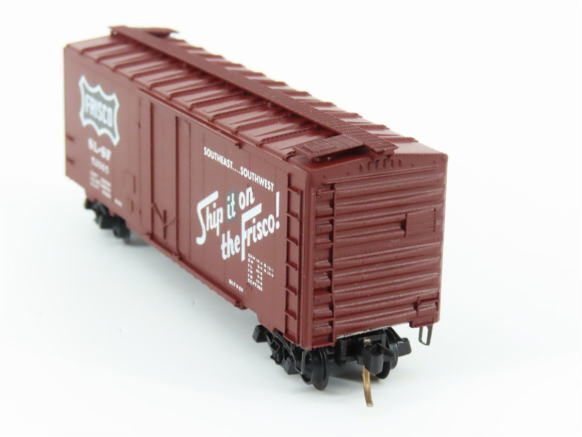 N Scale Kadee Micro-Trains MTL 21145 SL-SF Frisco 40&#39; Plug Door Box Car #52065