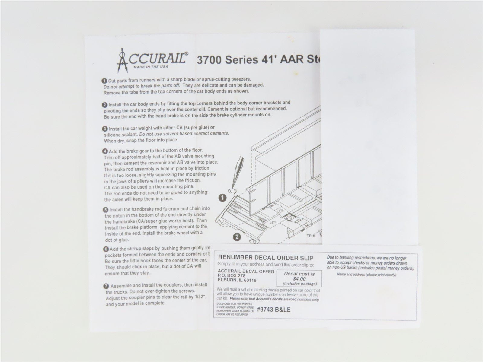 HO Accurail 3743 BLE Bessemer Lake Erie 41' Gondola Car #34980 w/ Custom Load