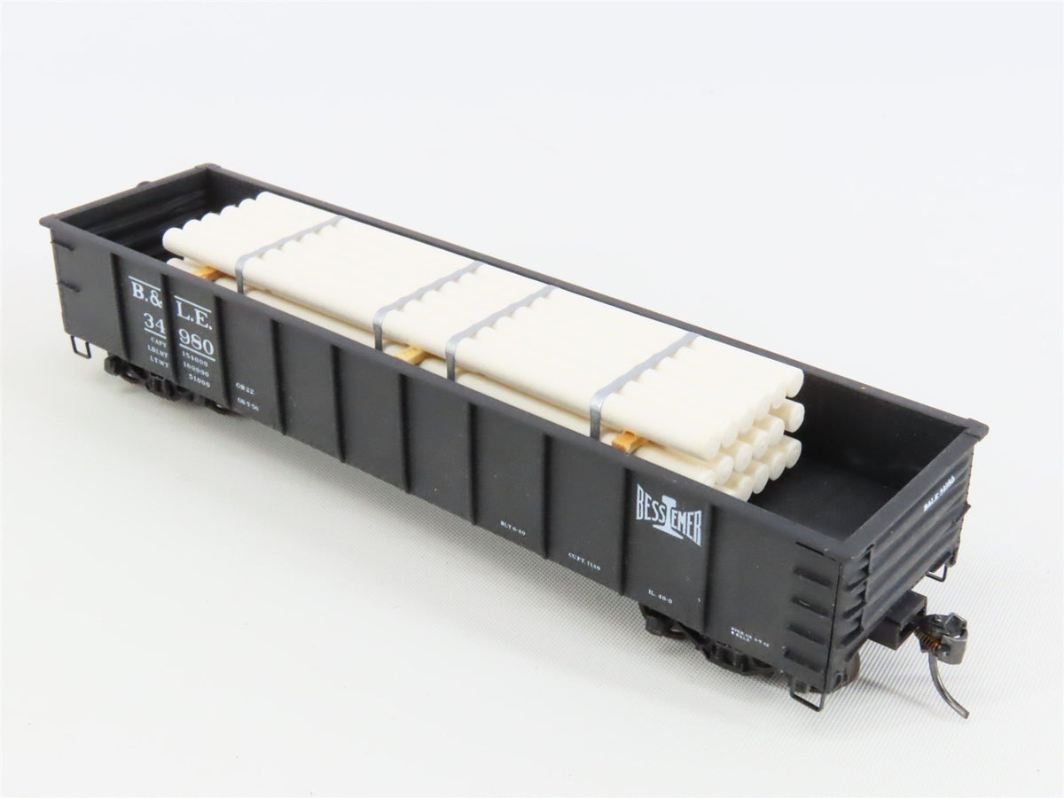 HO Accurail 3743 BLE Bessemer Lake Erie 41&#39; Gondola Car #34980 w/ Custom Load
