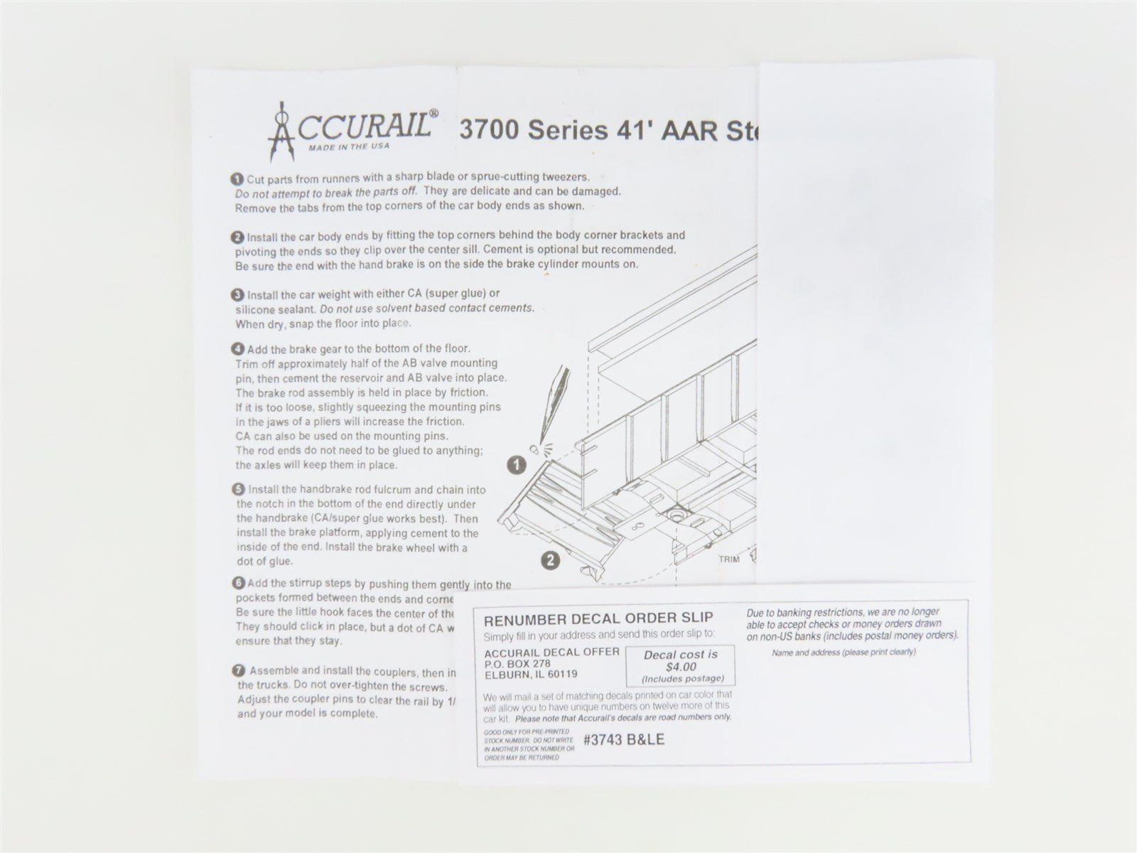 HO Accurail 3743 BLE Bessemer Lake Erie 41' Gondola Car #34980 w/ Custom Load
