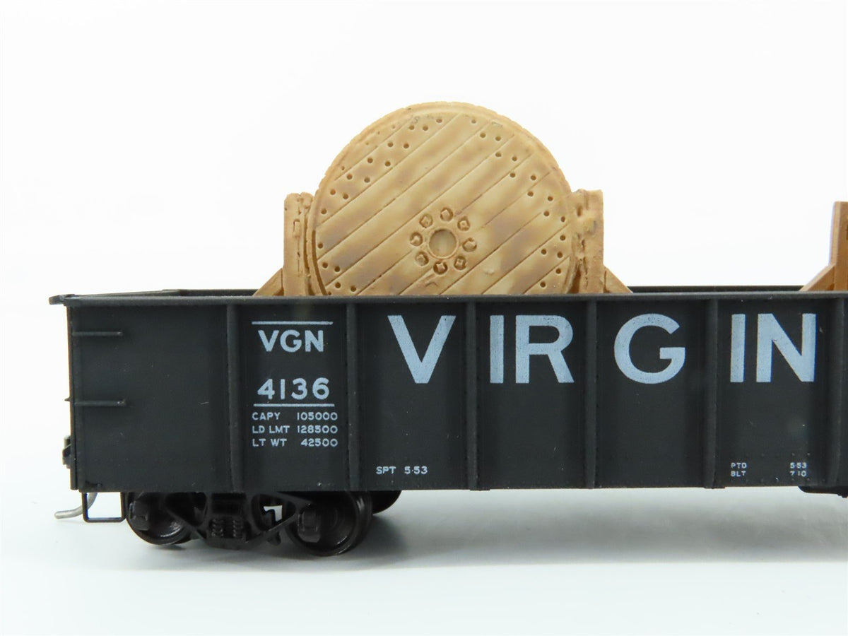 HO Scale Accurail 3735.3 VGN Virginian 41&#39; Gondola Car #4136 w/ Custom Load
