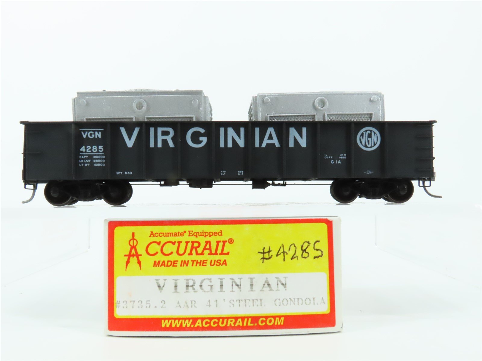HO Scale Accurail 3735.3 VGN Virginian 41' Gondola Car #4136 w/ Custom Load