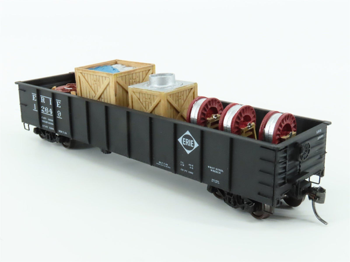 HO Scale Accurail 37554 Erie Railway 41&#39; Gondola Car #12649 w/ Custom Load