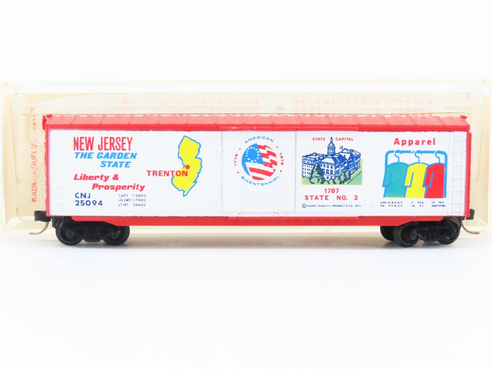 N Kadee Micro-Trains MTL 38050 CNJ New Jersey Bicentennial 50' Box Car #25094