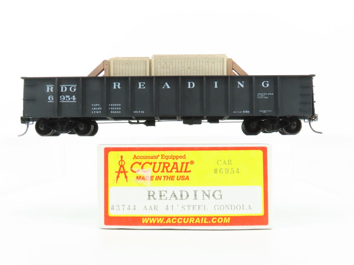 HO Scale Accurail 3744 Reading 41&#39; Gondola Car #6954 w/ Custom Load