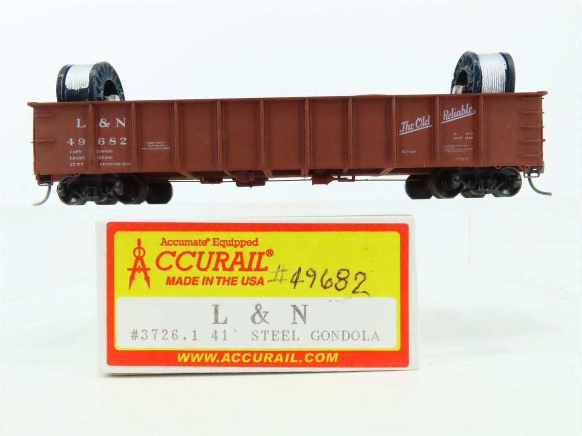 HO Accurail 3726.1 L&amp;N &quot;The Old Reliable&quot; 41&#39; Gondola Car #49682 w/Custom Load