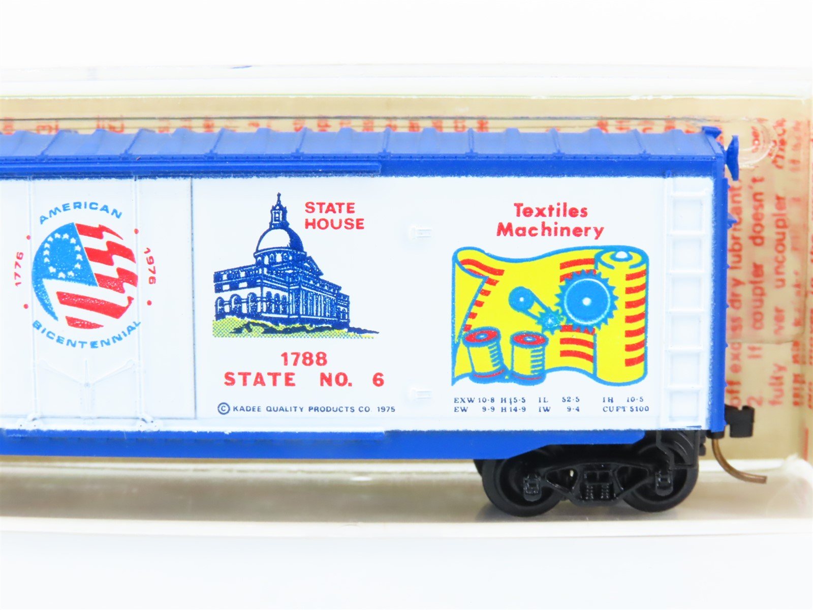 N Kadee Micro-Trains MTL 38010 BM Massachusetts Bicentennial 50' Box Car #149