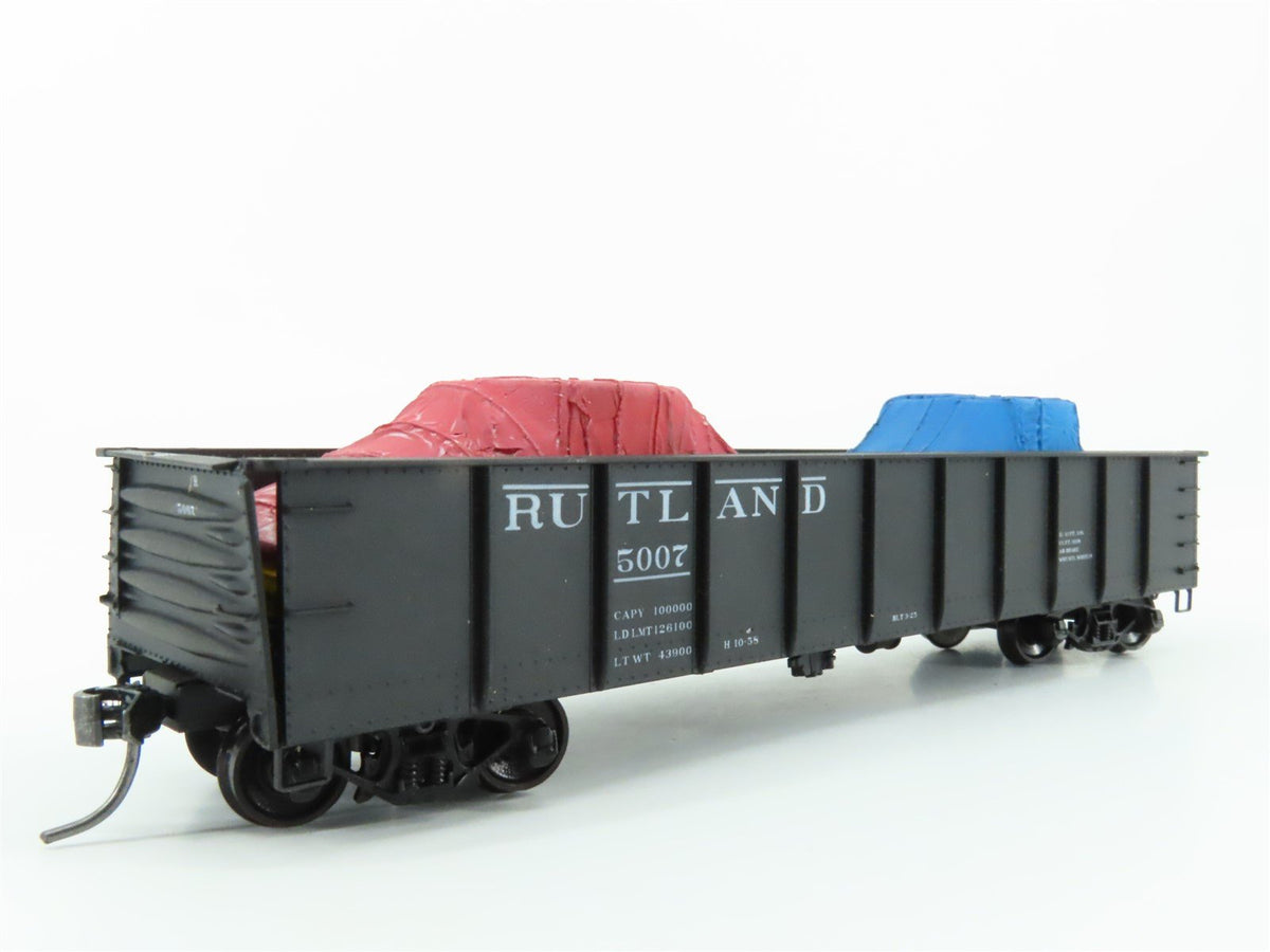 HO Scale Accurail RUT Rutland 41&#39; Gondola Car #5007 w/Custom Covered Load