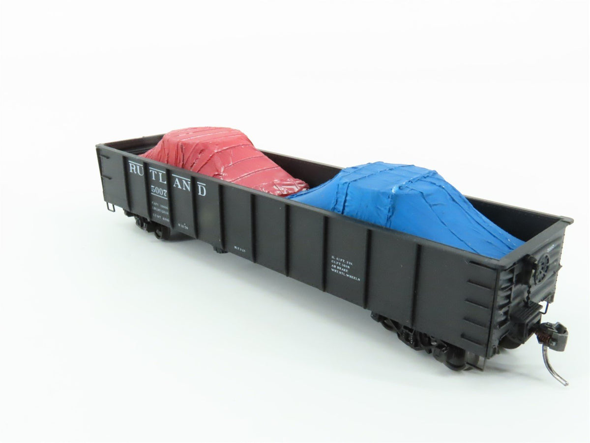 HO Scale Accurail RUT Rutland 41&#39; Gondola Car #5007 w/Custom Covered Load