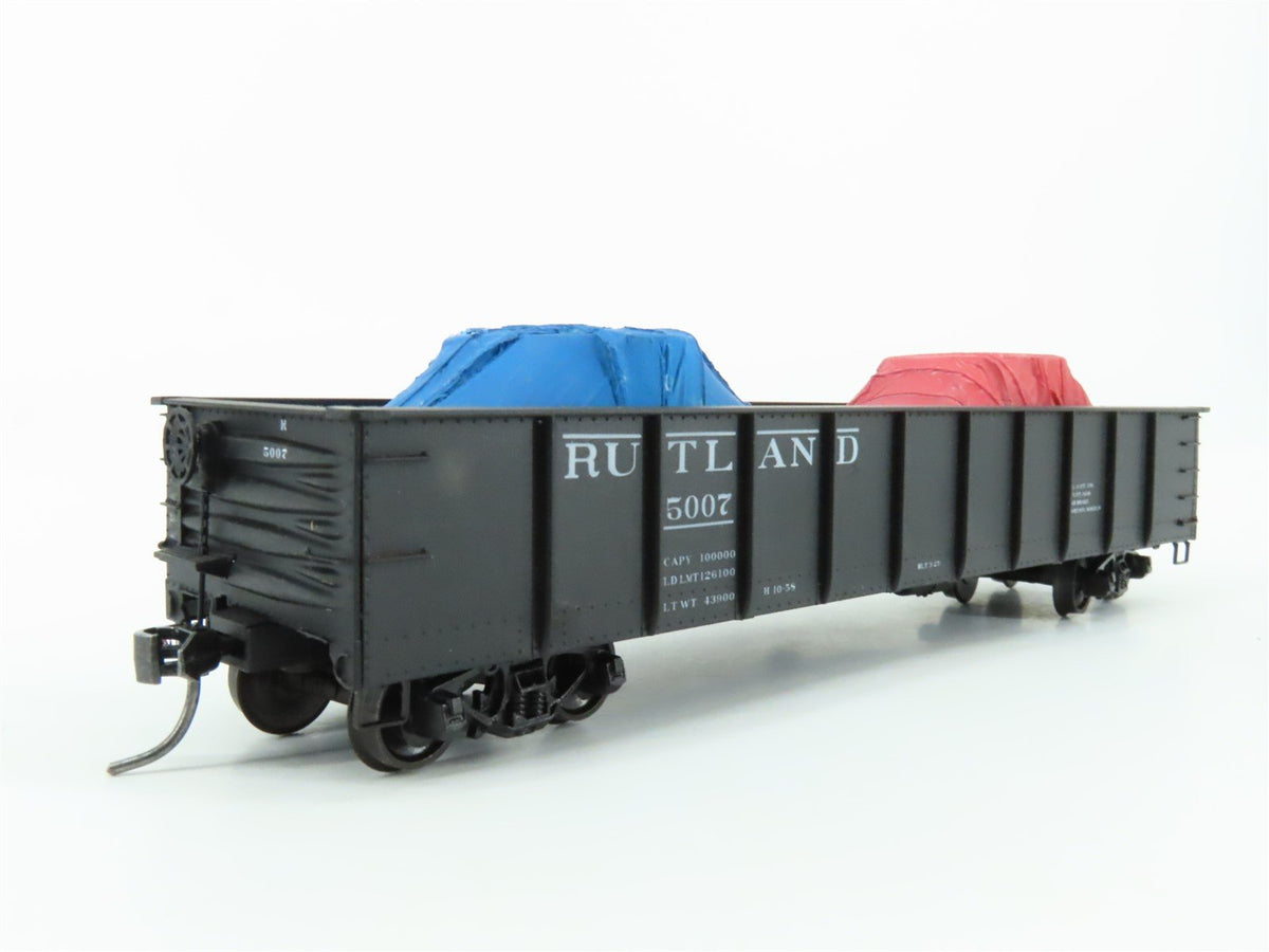 HO Scale Accurail RUT Rutland 41&#39; Gondola Car #5007 w/Custom Covered Load