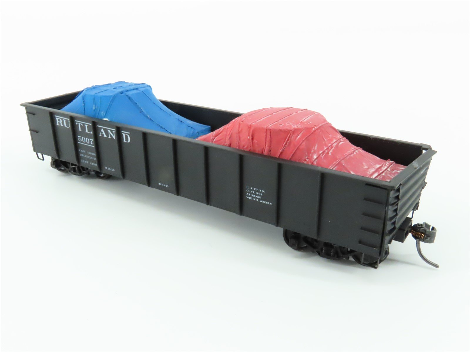 HO Scale Accurail RUT Rutland 41' Gondola Car #5007 w/Custom Covered Load