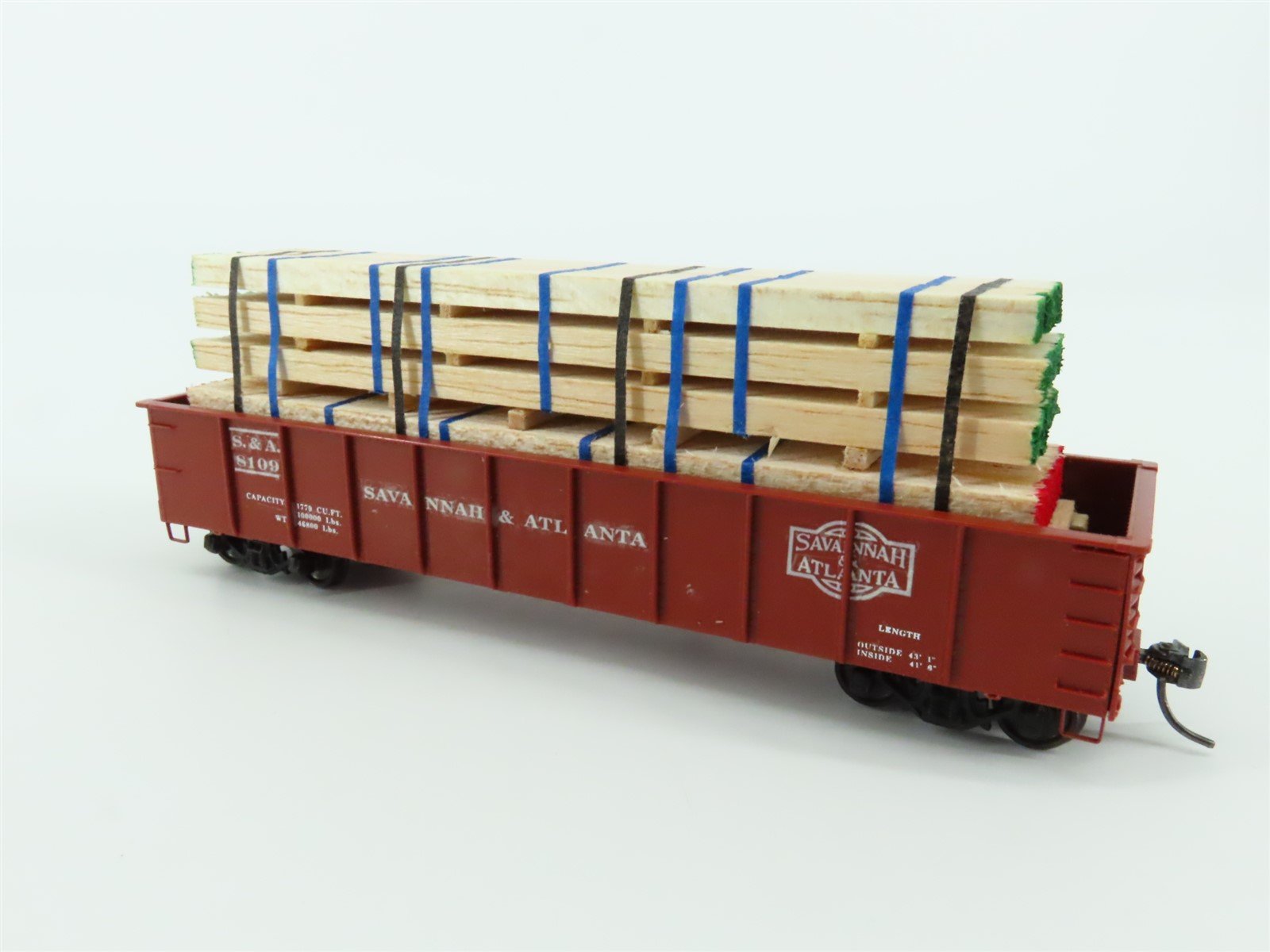 HO Accurail 3700 S&A Savannah & Atlanta 41' Gondola Car #8109 Pro Custom w/Load