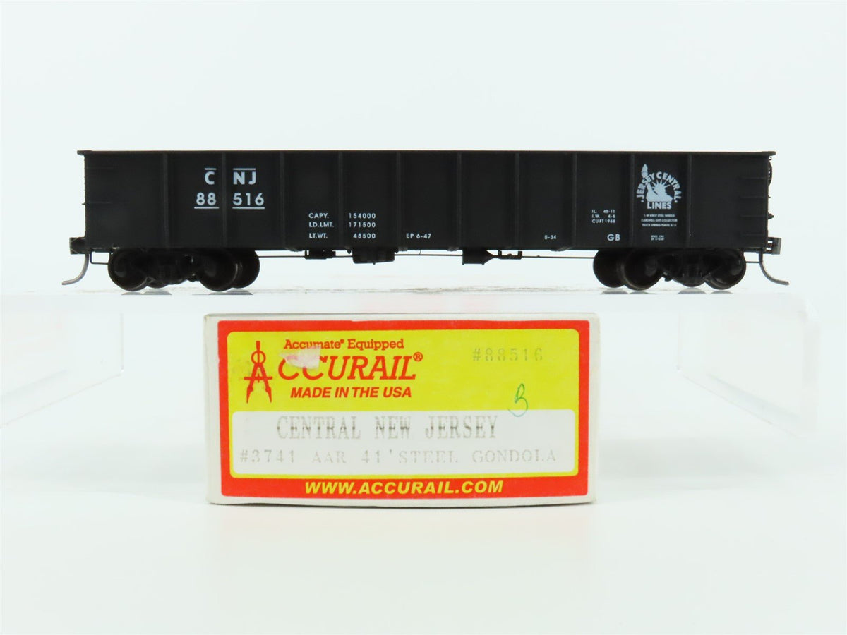 HO Scale Accurail 3741 CNJ Jersey Central 41&#39; Gondola Car #88516 w/Custom Load