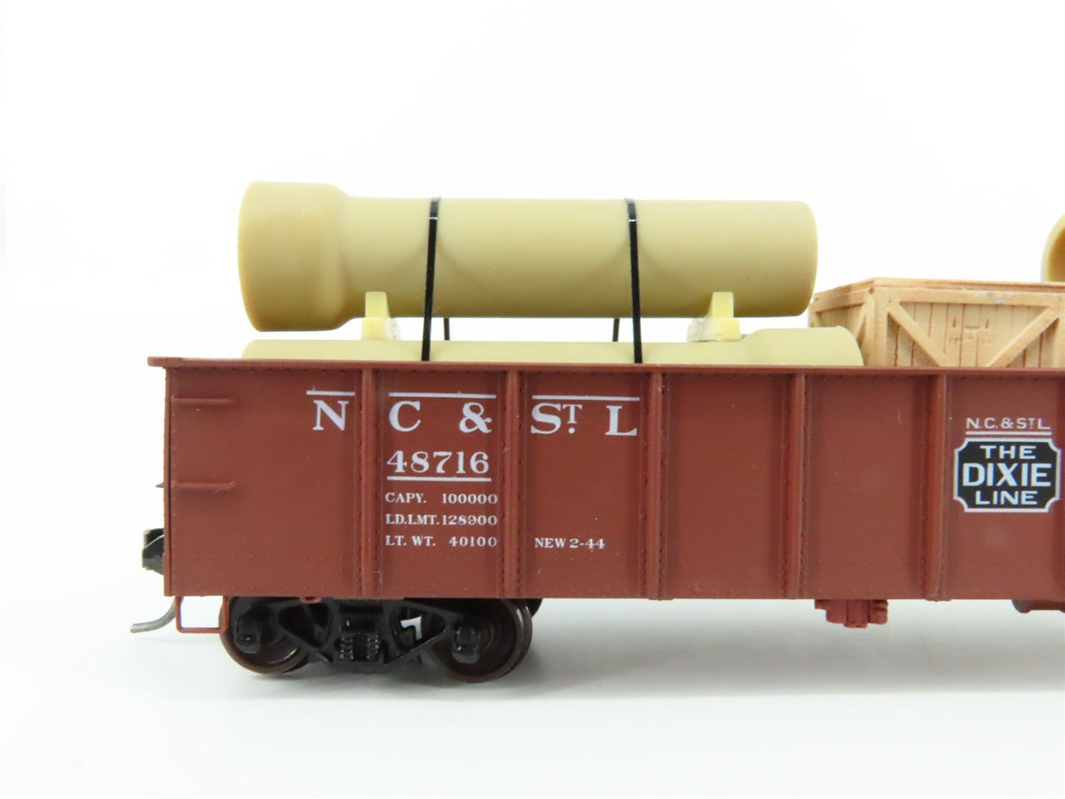 HO Scale Accurail 3758 NC&amp;StL &quot;The Dixie Line&quot; 41&#39; Gondola #48716 w/Custom Load