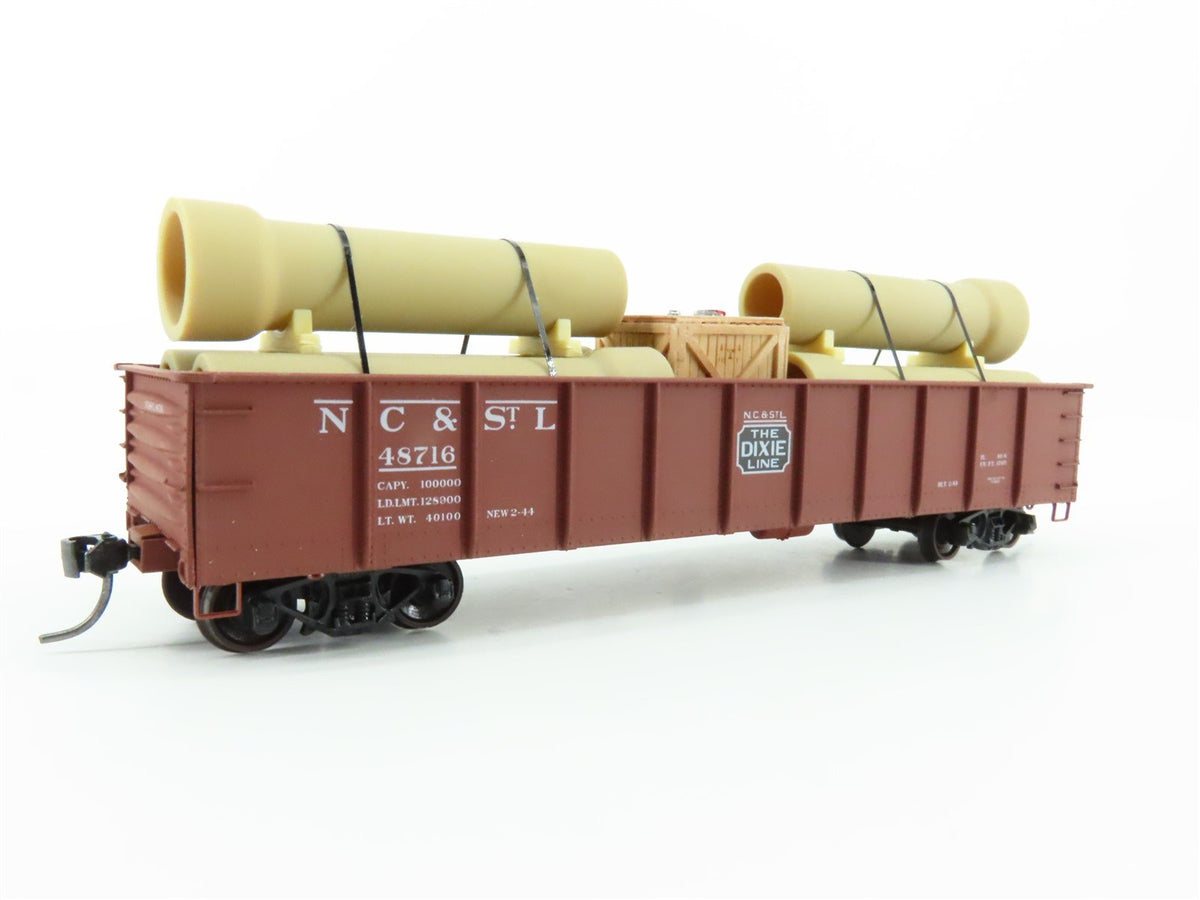 HO Scale Accurail 3758 NC&amp;StL &quot;The Dixie Line&quot; 41&#39; Gondola #48716 w/Custom Load