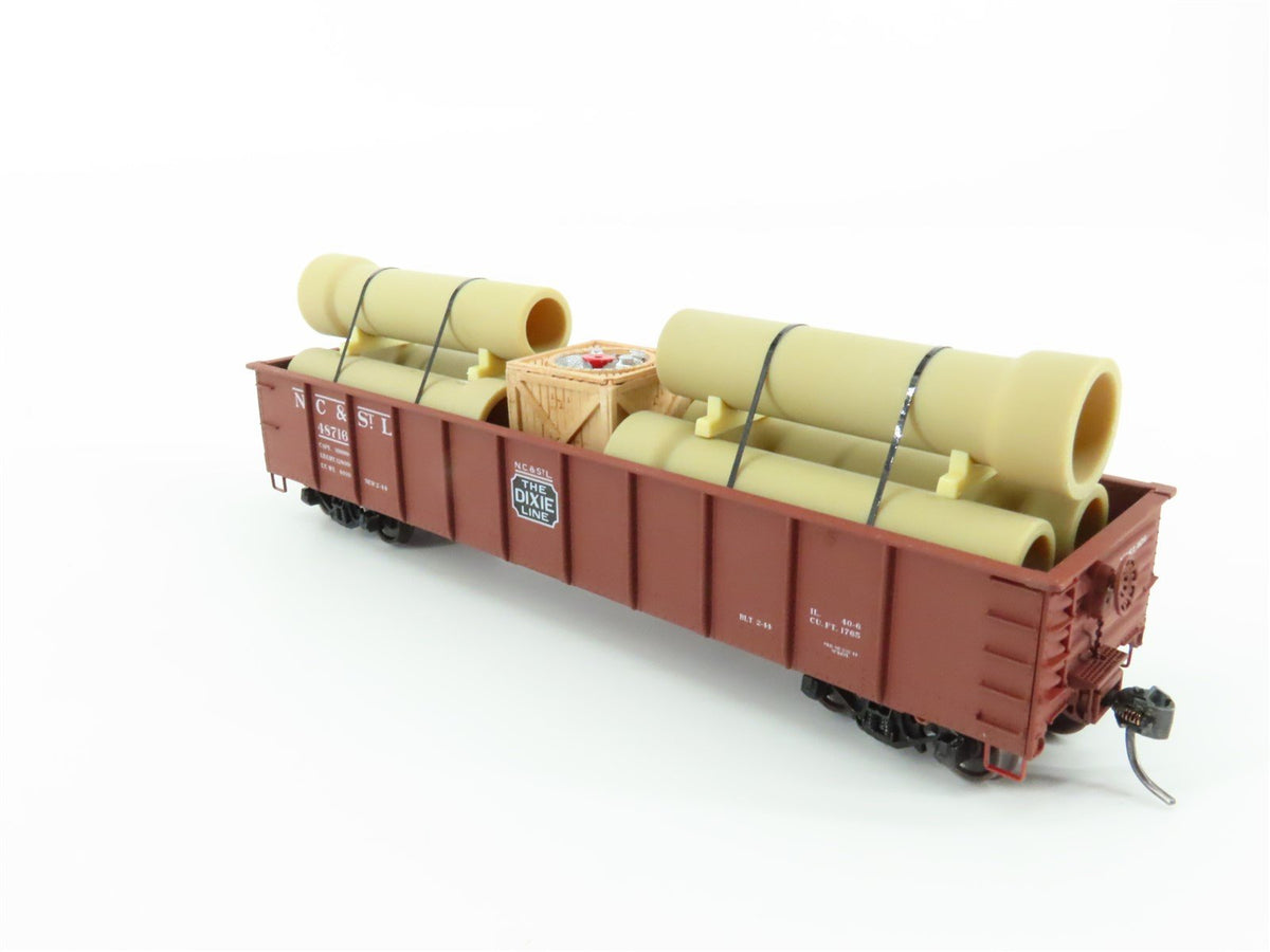 HO Scale Accurail 3758 NC&amp;StL &quot;The Dixie Line&quot; 41&#39; Gondola #48716 w/Custom Load