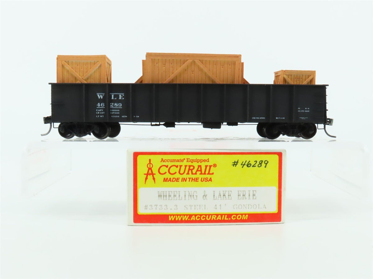 HO Scale Accurail 3733.3 W&amp;LE Railway 41&#39; Gondola #46289 w/Custom Load