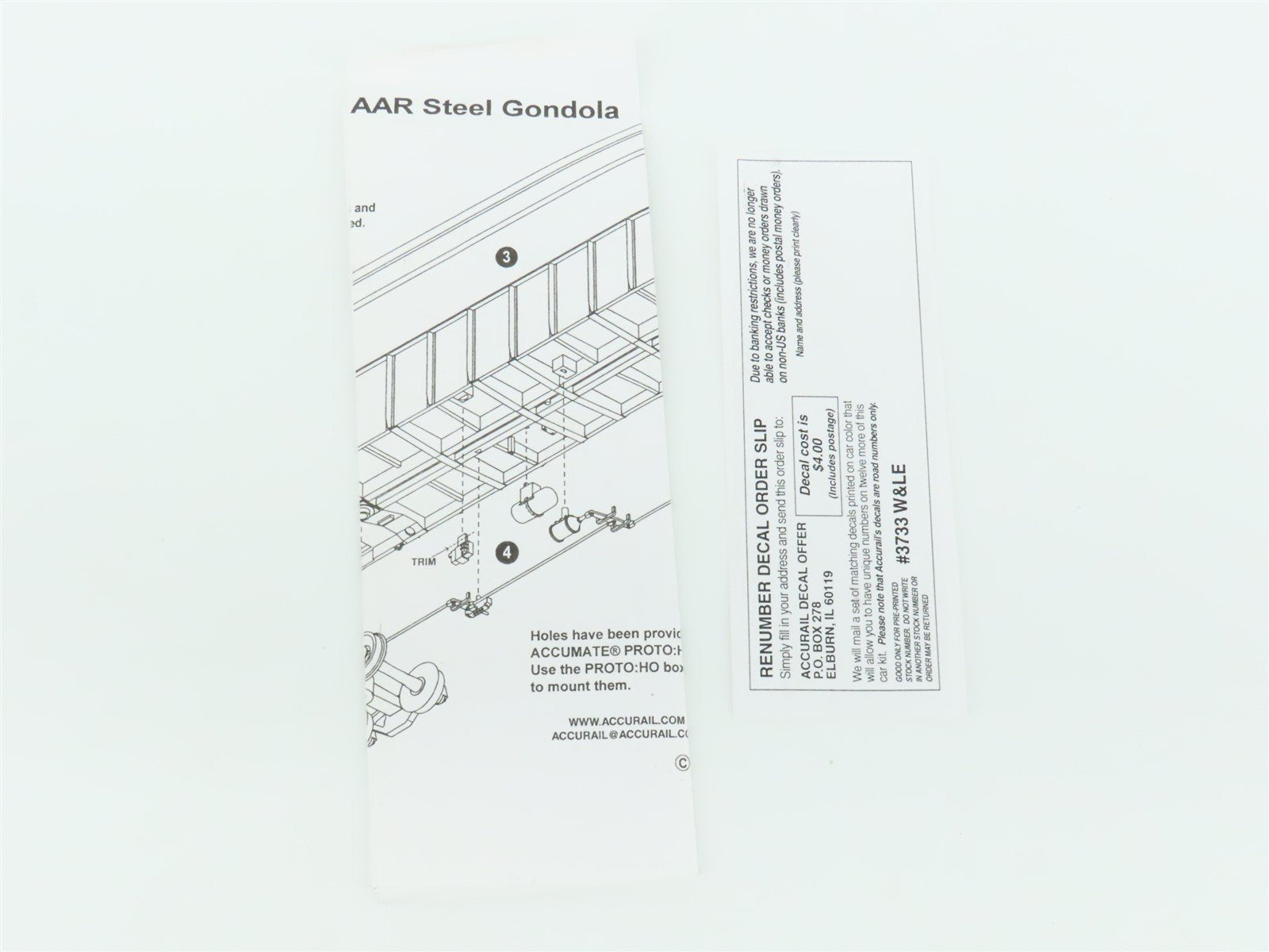 HO Scale Accurail 3733.3 W&LE Railway 41' Gondola #46289 w/Custom Load