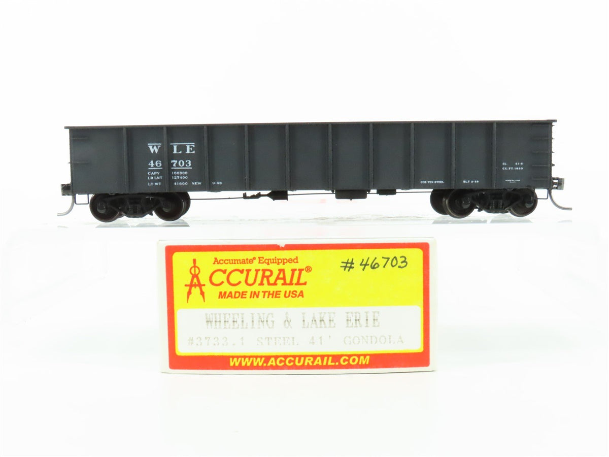 HO Scale Accurail 3733.1 W&amp;LE Railway 41&#39; Gondola #46703 w/Custom Load