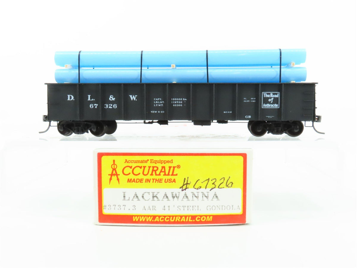 HO Scale Accurail 3737.3 D&amp;LW Lackawanna 41&#39; Gondola #67326 w/Custom Load