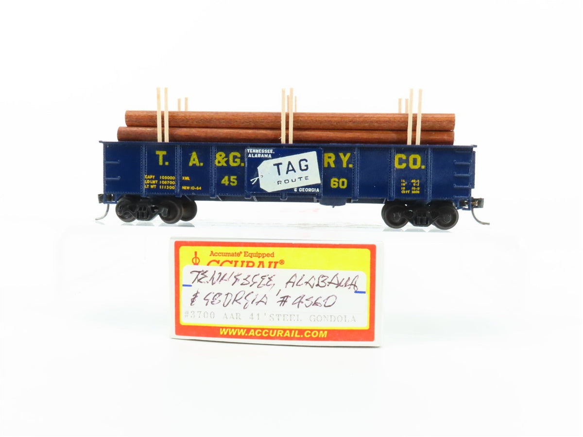 HO Scale TYCO 3700 TAG Railway 41&#39; Gondola #4560 - Pro Custom w/ Load