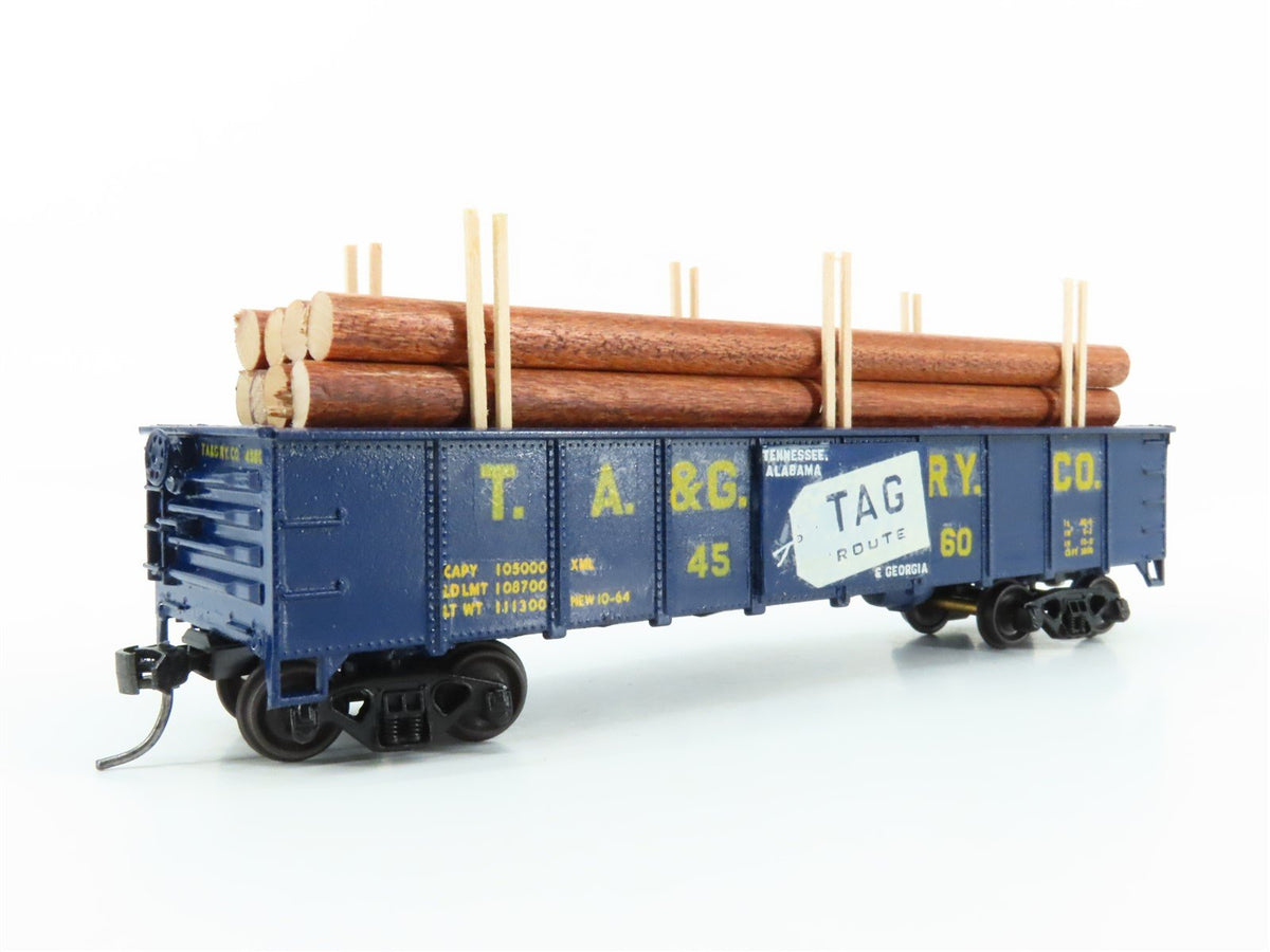 HO Scale TYCO 3700 TAG Railway 41&#39; Gondola #4560 - Pro Custom w/ Load
