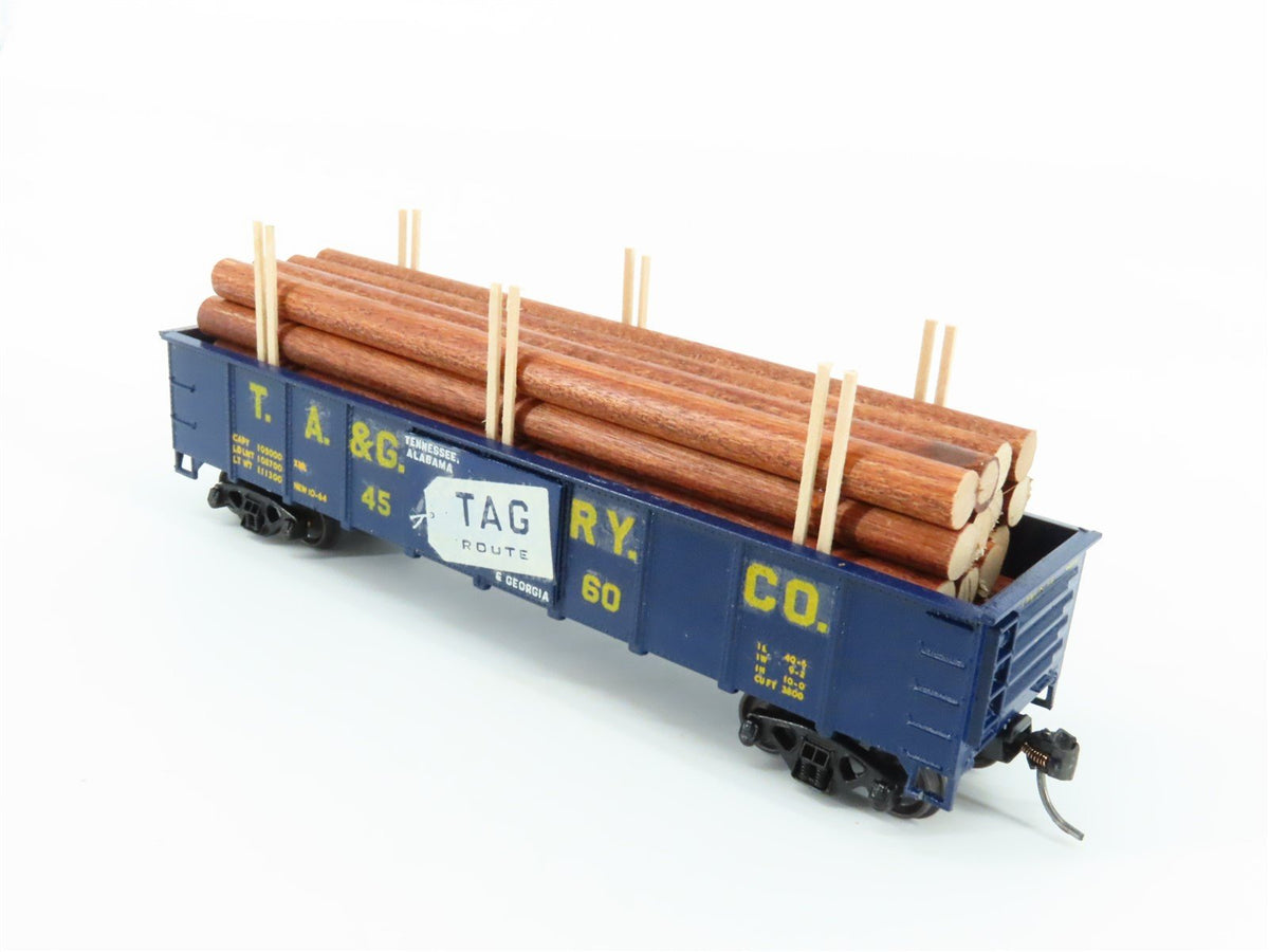 HO Scale TYCO 3700 TAG Railway 41&#39; Gondola #4560 - Pro Custom w/ Load