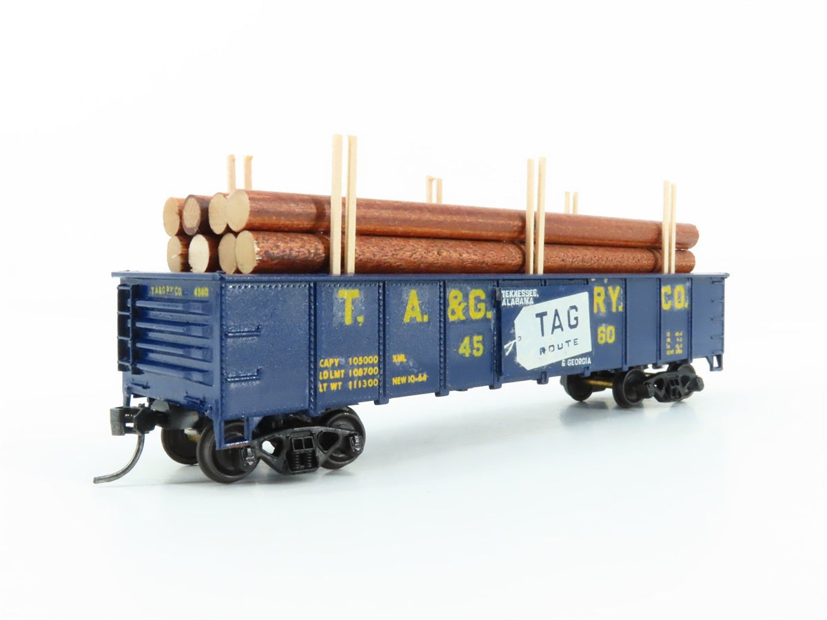 HO Scale TYCO 3700 TAG Railway 41&#39; Gondola #4560 - Pro Custom w/ Load
