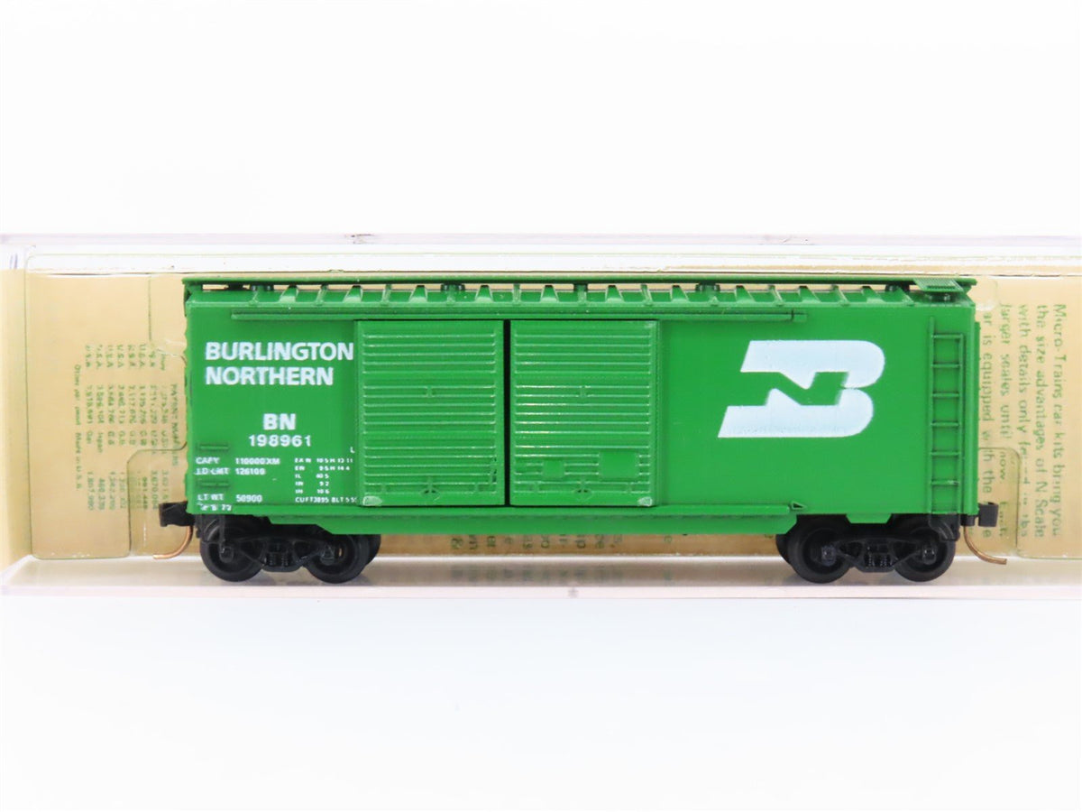 N Scale Kadee Micro-Trains MTL 23080 BN Burlington Northern 40&#39; Box Car #198961