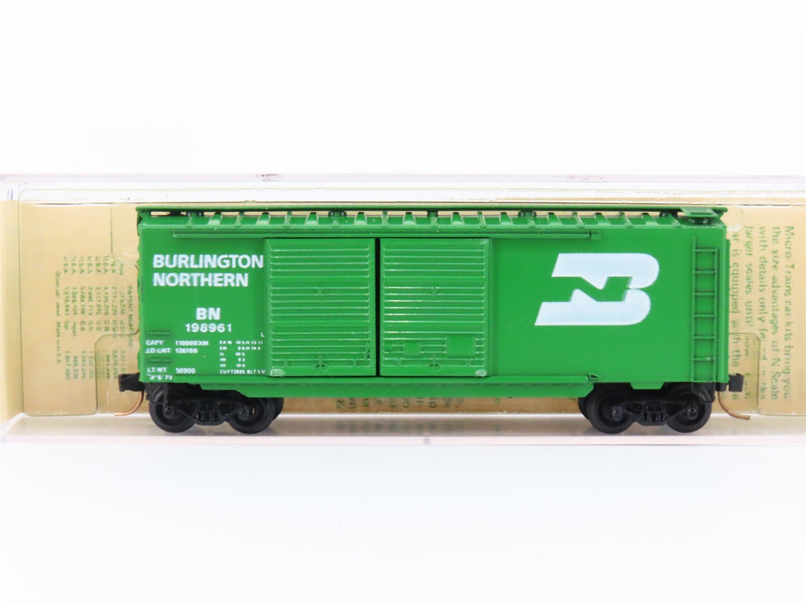 N Scale Kadee Micro-Trains MTL 23080 BN Burlington Northern 40' Box Car #198961