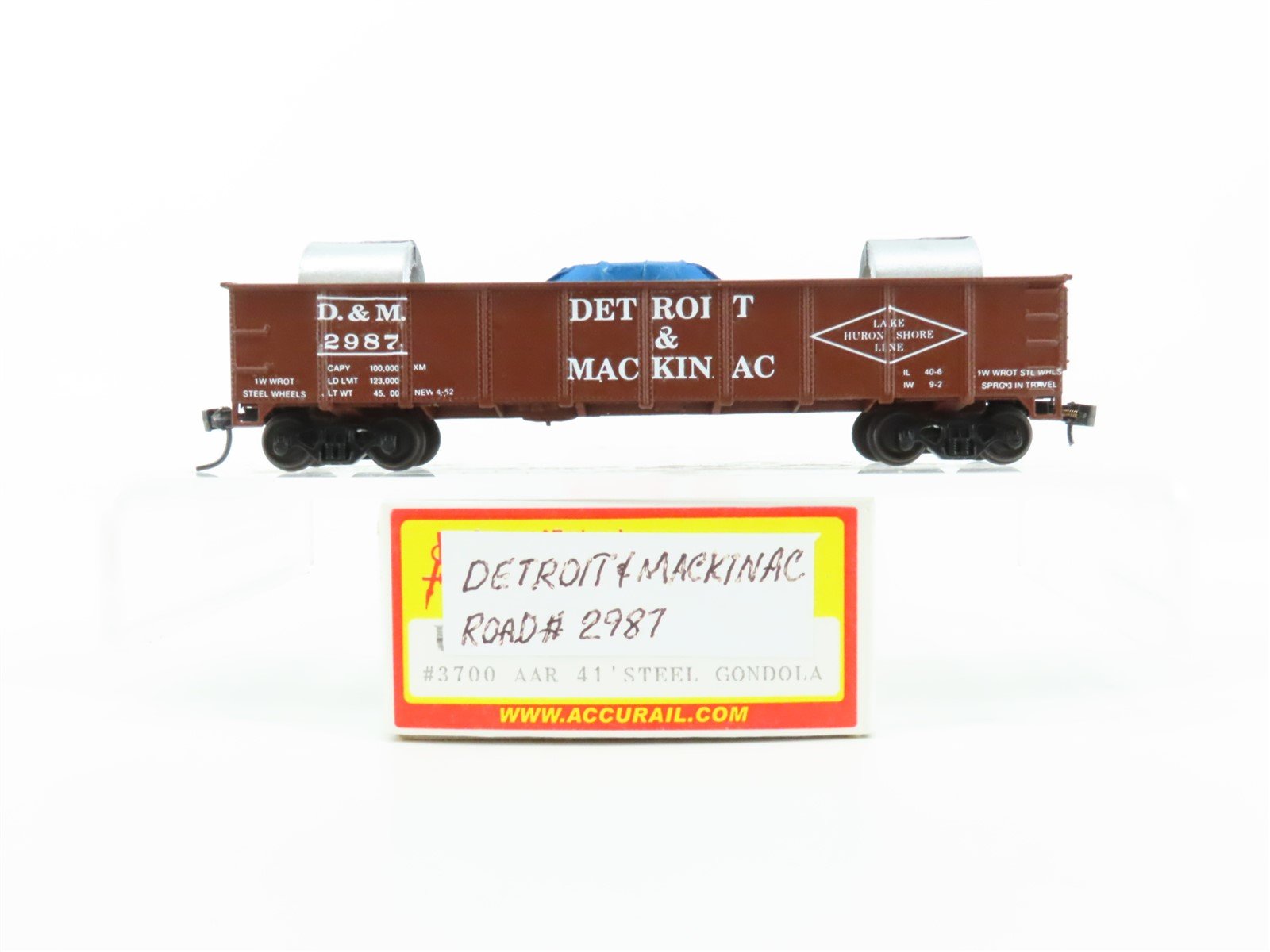 HO Scale Accurail D&M Detroit & Mackinac 41' Gondola #2987 Pro Custom w/ Load