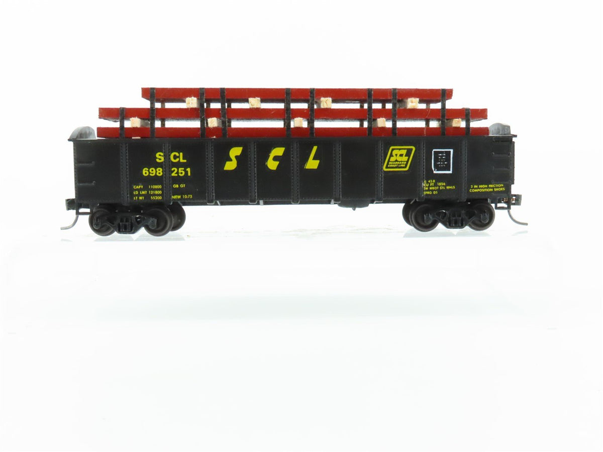 HO Scale Tichy SCL Seaboard Coast Line 40&#39; Gondola #698251 Pro Custom w/Load