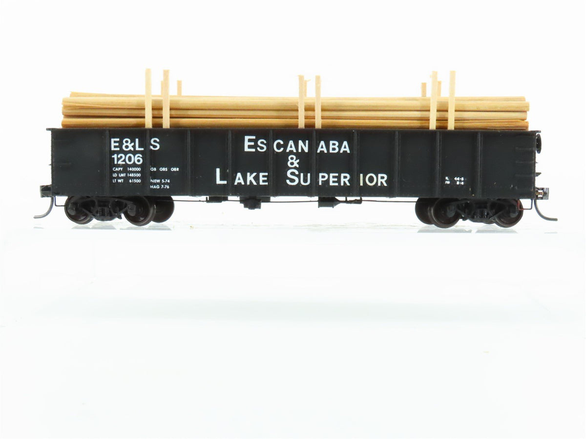 HO Accurail ELS Escanaba &amp; Lake Superior 41&#39; Gondola #1206 Pro Custom w/ Load