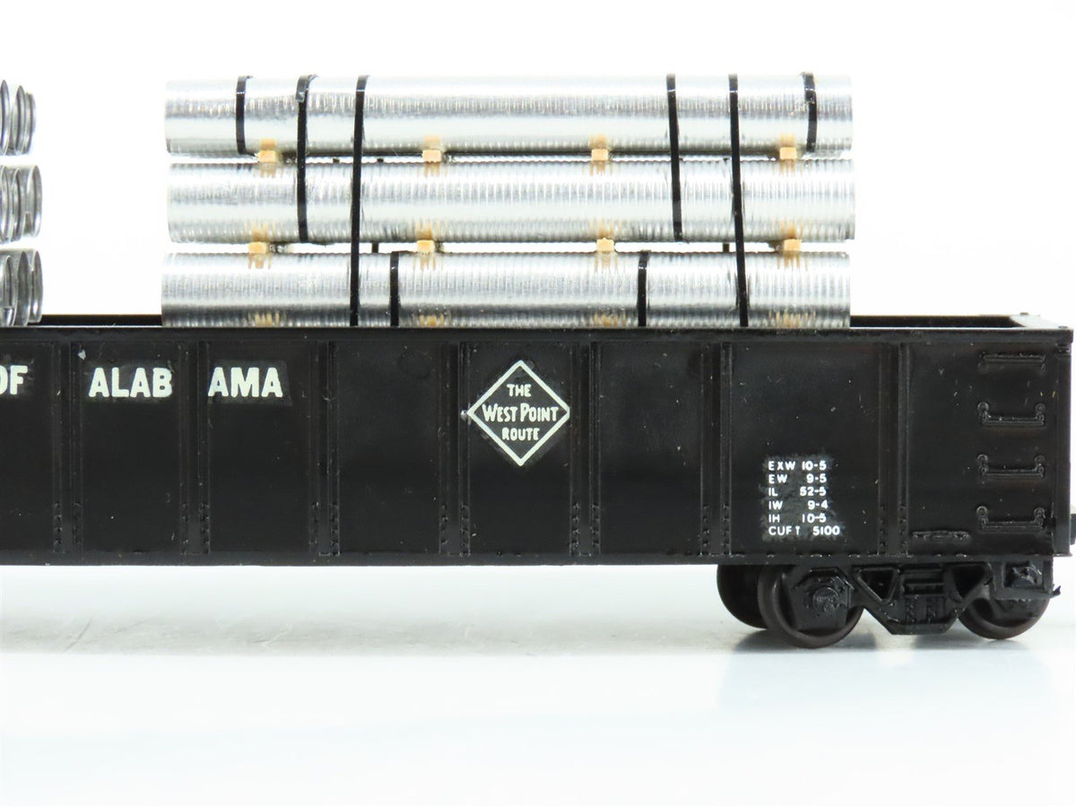 HO Scale Unbranded WofA Western Of Alabama 50&#39; Gondola #17296 Pro Custom w/ Load