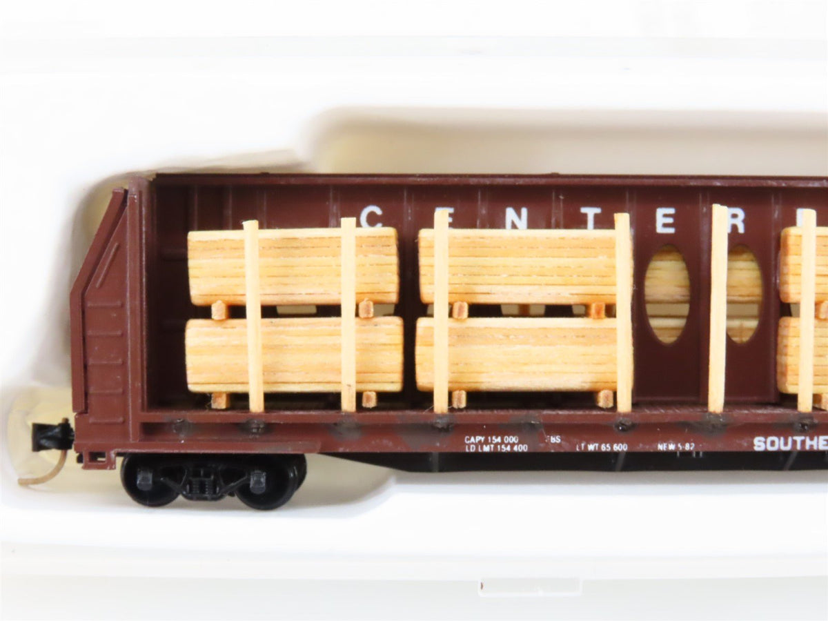 N Con-Cor SOU Southern 80&#39; Centerbeam Flat Car #115697 w/ Custom Load &amp; Stakes