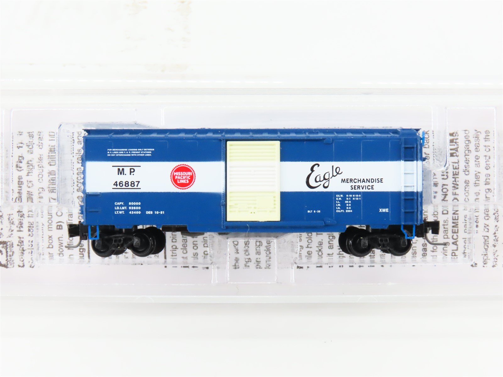 Z Scale Micro-Trains MTL 50000571 MP Missouri Pacific "Eagle" 40' Box Car #46887