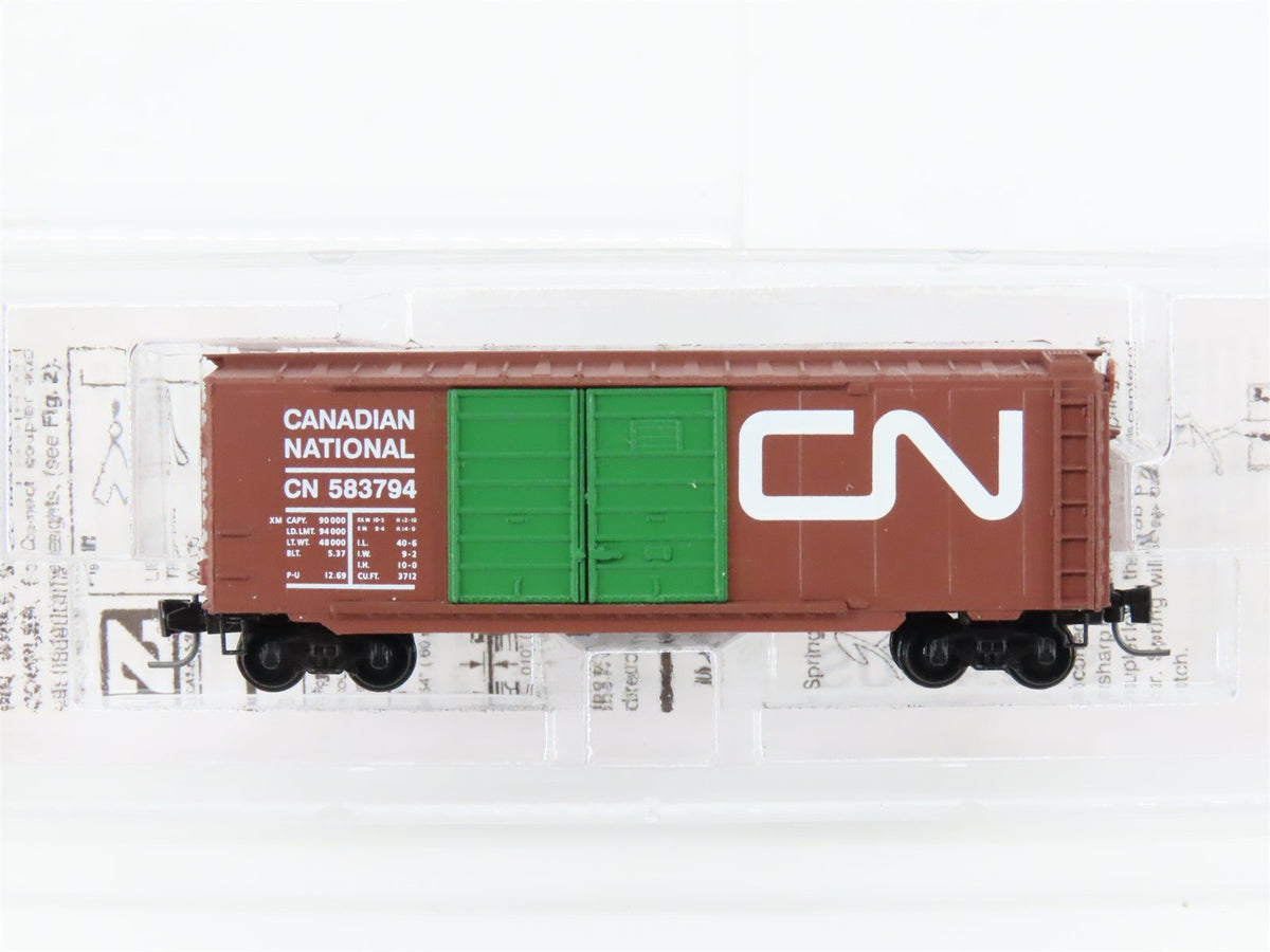 Z Micro-Trains MTL 50100090 CN Canadian National 40&#39; Double Door Box Car #583794