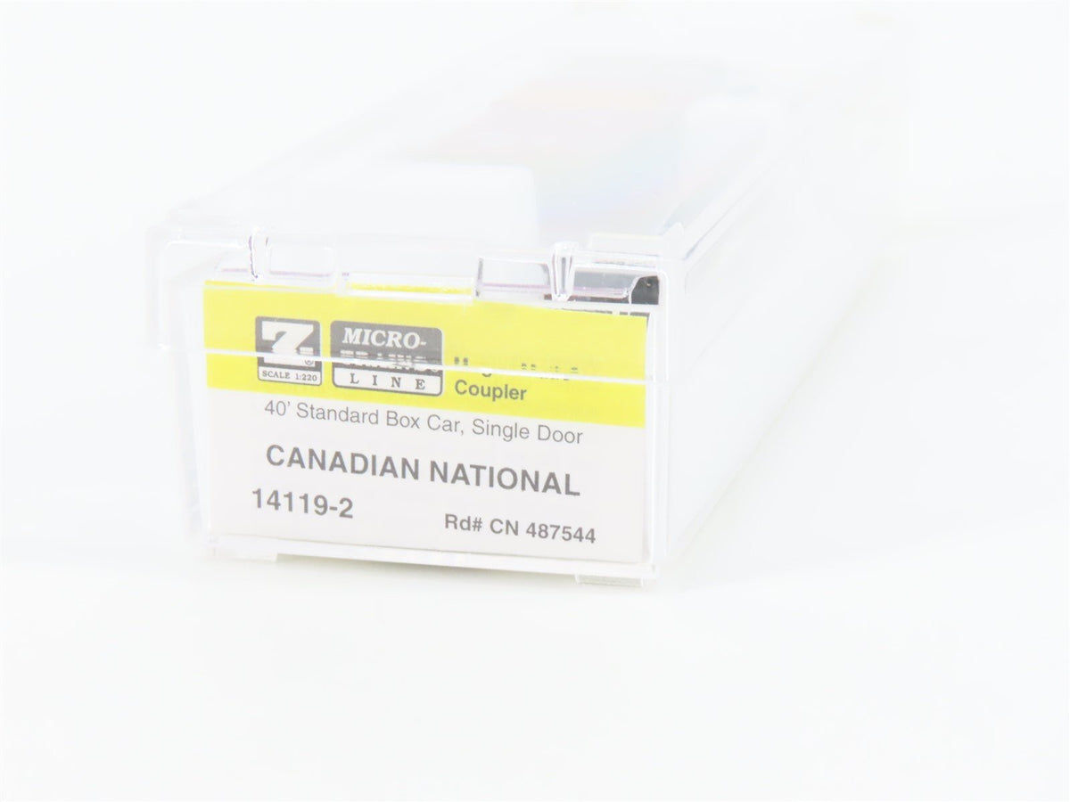 Z Micro-Trains MTL 14119-2 CN Canadian National 40&#39; Single Door Box Car #487544